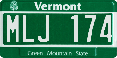 VT license plate MLJ174