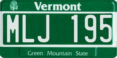 VT license plate MLJ195