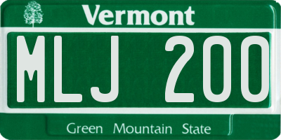 VT license plate MLJ200