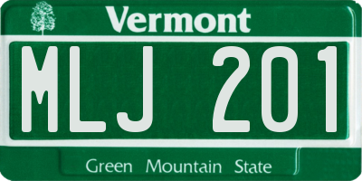 VT license plate MLJ201