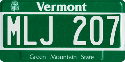 VT license plate MLJ207