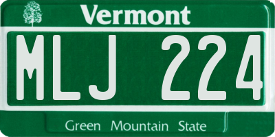 VT license plate MLJ224