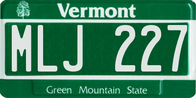 VT license plate MLJ227