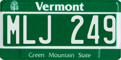 VT license plate MLJ249