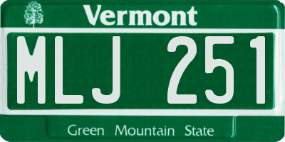 VT license plate MLJ251