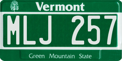 VT license plate MLJ257