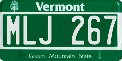 VT license plate MLJ267