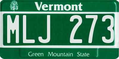 VT license plate MLJ273