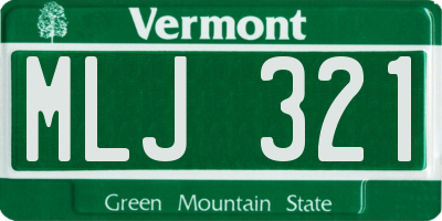 VT license plate MLJ321