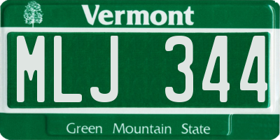 VT license plate MLJ344
