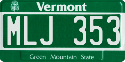 VT license plate MLJ353
