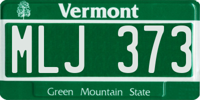 VT license plate MLJ373