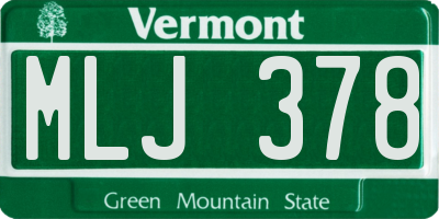 VT license plate MLJ378