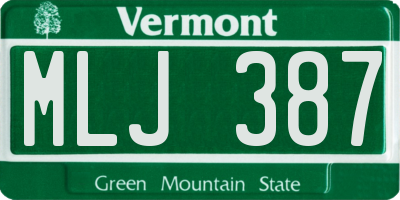 VT license plate MLJ387