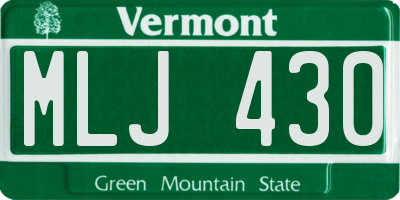 VT license plate MLJ430
