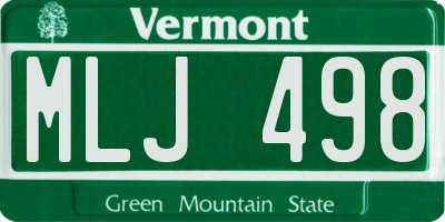 VT license plate MLJ498