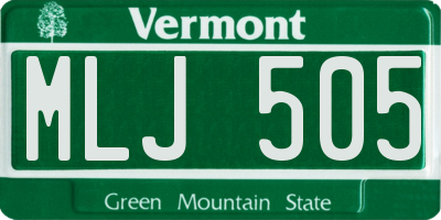 VT license plate MLJ505
