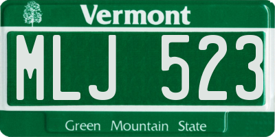 VT license plate MLJ523