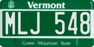 VT license plate MLJ548
