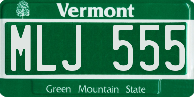 VT license plate MLJ555