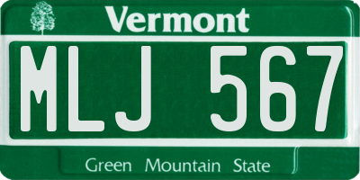 VT license plate MLJ567