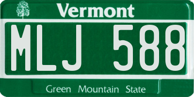 VT license plate MLJ588