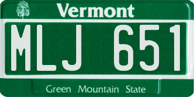 VT license plate MLJ651