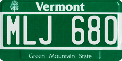 VT license plate MLJ680