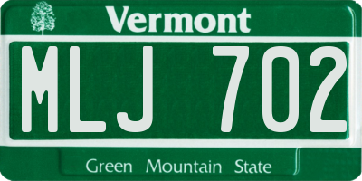 VT license plate MLJ702
