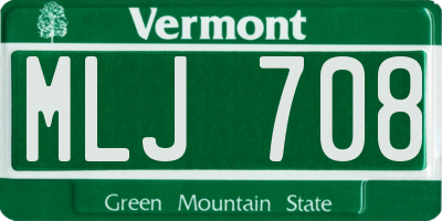 VT license plate MLJ708