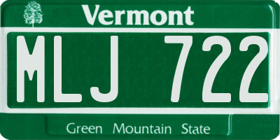 VT license plate MLJ722