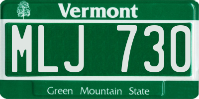 VT license plate MLJ730