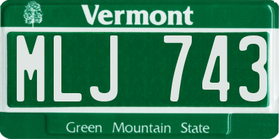 VT license plate MLJ743