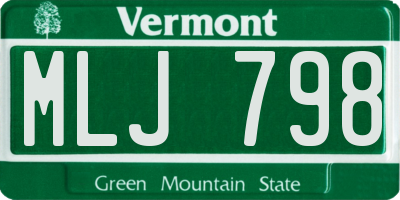VT license plate MLJ798