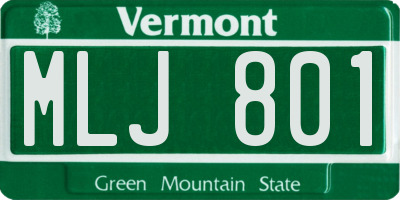 VT license plate MLJ801