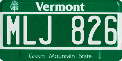 VT license plate MLJ826