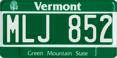 VT license plate MLJ852