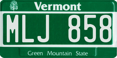 VT license plate MLJ858