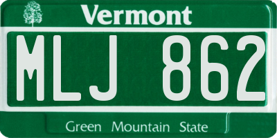 VT license plate MLJ862