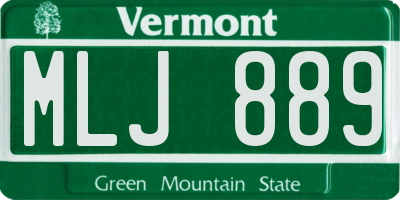 VT license plate MLJ889