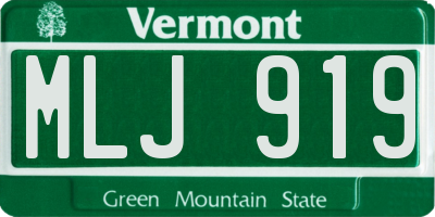 VT license plate MLJ919