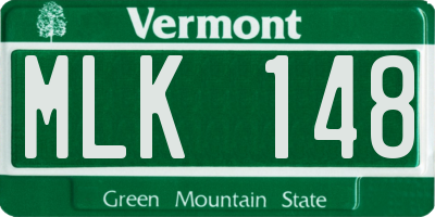 VT license plate MLK148