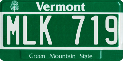 VT license plate MLK719