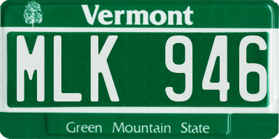 VT license plate MLK946