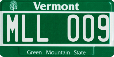 VT license plate MLL009