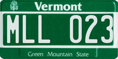 VT license plate MLL023