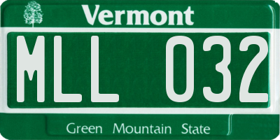 VT license plate MLL032