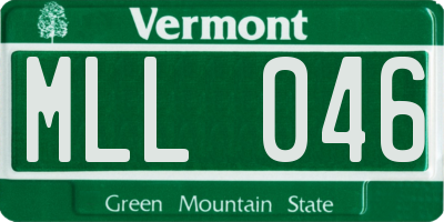 VT license plate MLL046