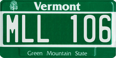 VT license plate MLL106