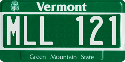 VT license plate MLL121